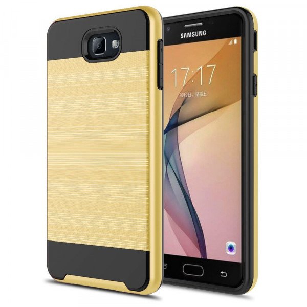 Wholesale Samsung Galaxy On7 (2016), Galaxy J7 Prime (2016) Armor Hybrid Case (Gold)